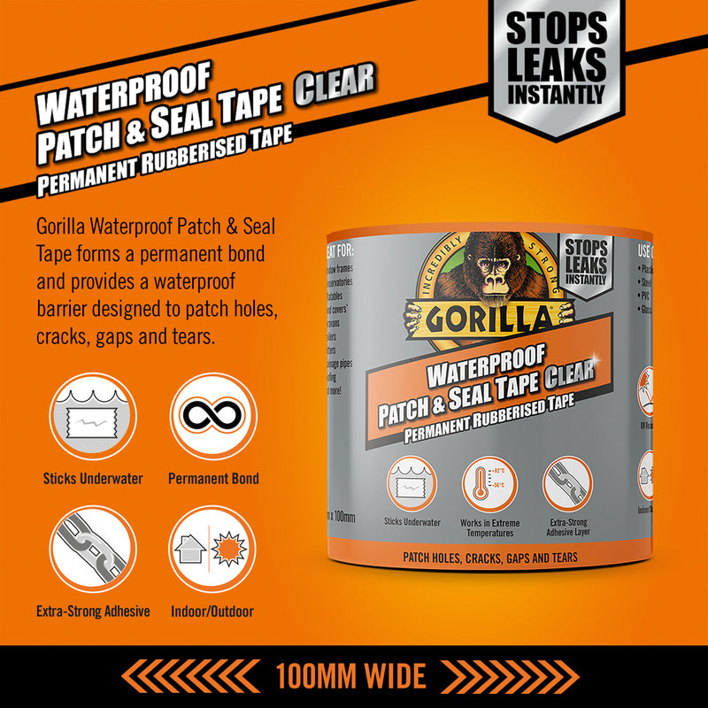 Gorilla - Waterproof Patch & Seal Tape 2.4m Clear    3044751