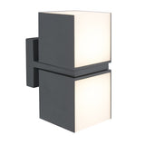 Lutec - Cuba 23W LED Double Cube Wall Light Warm White Graphite 5193801118