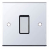 Selectric - 1 Gang 2 Way Switch 5M Polished Chrome Black