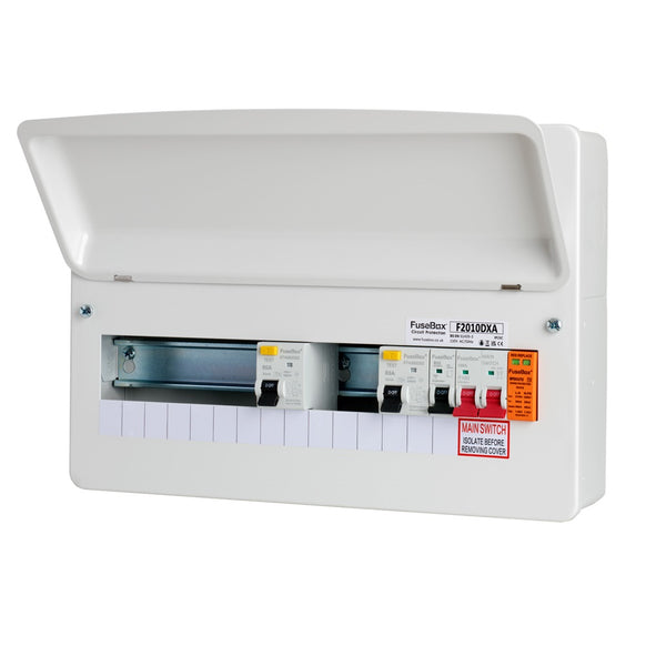 FuseBox - 10 Way Dual RCD (Type A) Consumer Unit With SPD F2010DXA