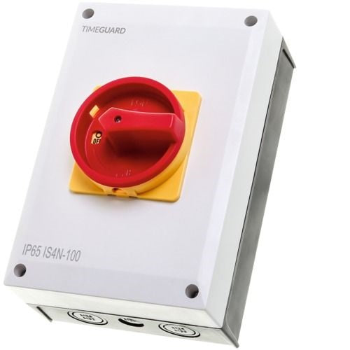 Timeguard 4 Pole 100A Weathersafe Rotary Isolator Switch IS4N-100