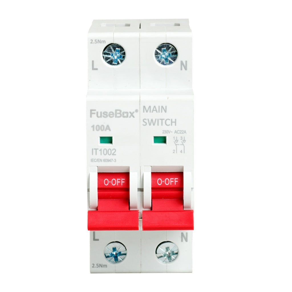 FuseBox 100A 2 Pole Main Switch IT1002