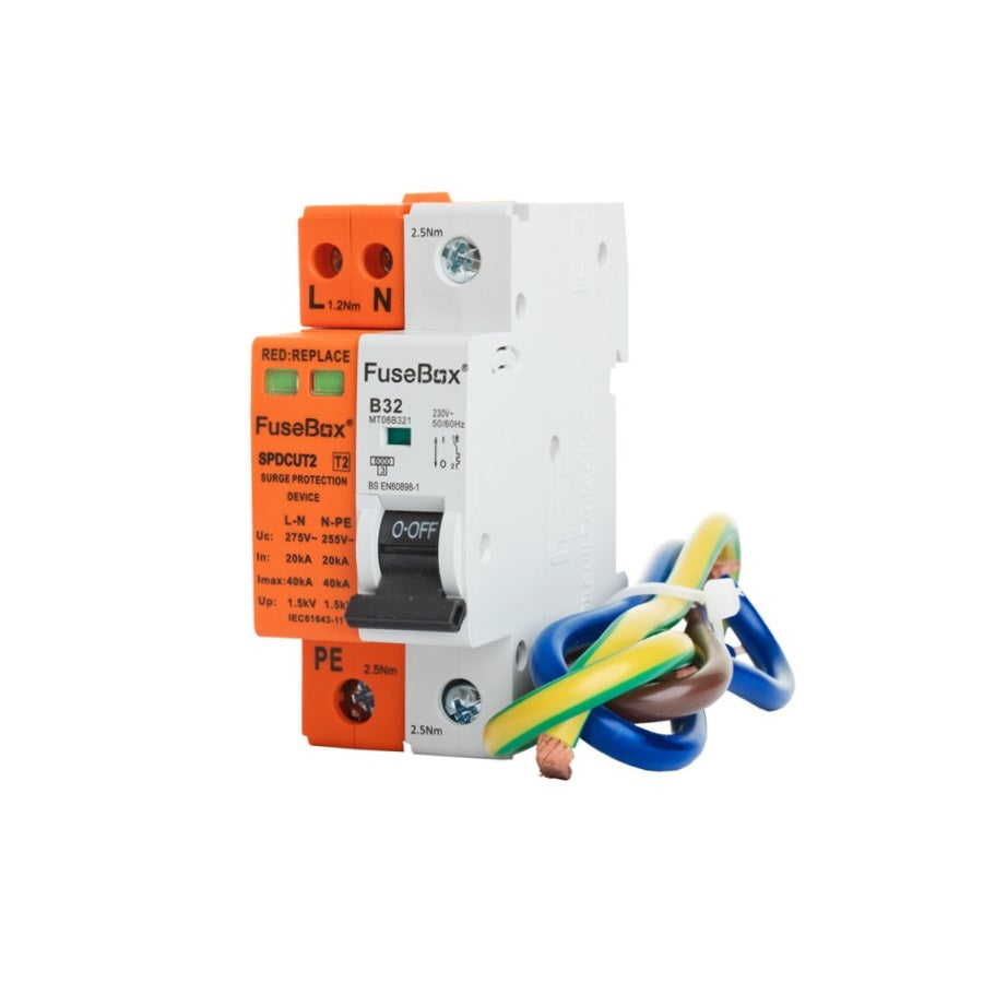 FuseBox Surge Protection Device (SPD) with 32A MCB SPDCUKITT2