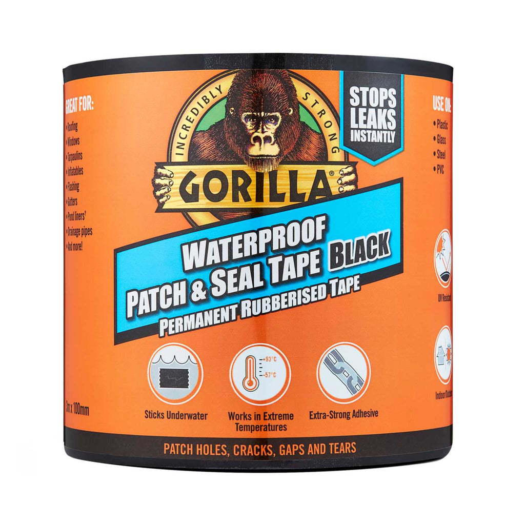 Gorilla - Waterproof Patch & Seal Tape 3m Black 3044721